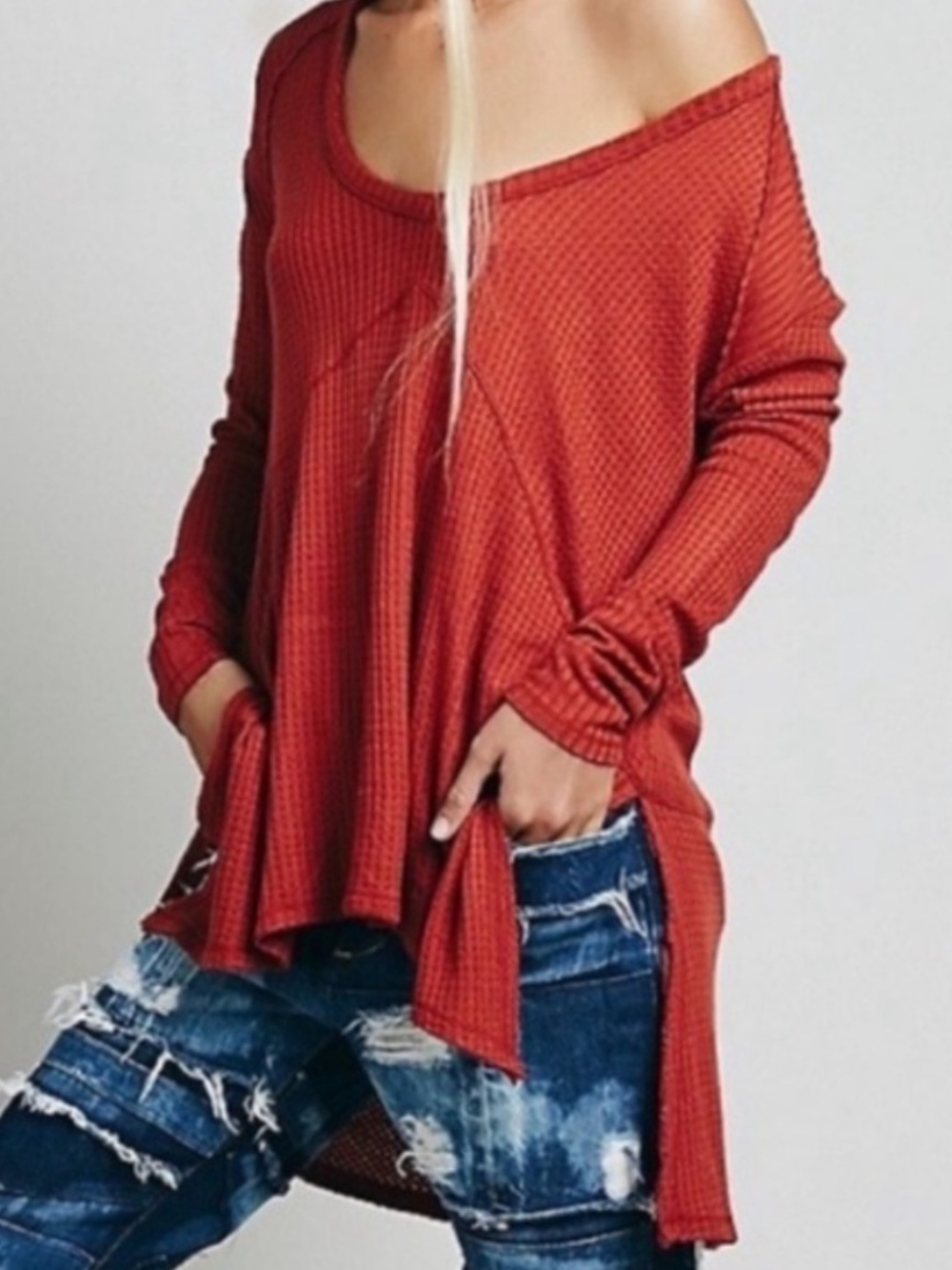 Free People Waffle Knit Top - Picture 3 of 7